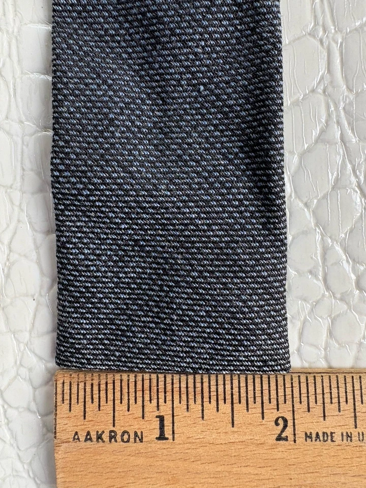 "Corbata de colección Habands Ty Tweed extremo cuadrado delgada años 50 60 bordada 2 X 55,5""" Foto 4 de 4