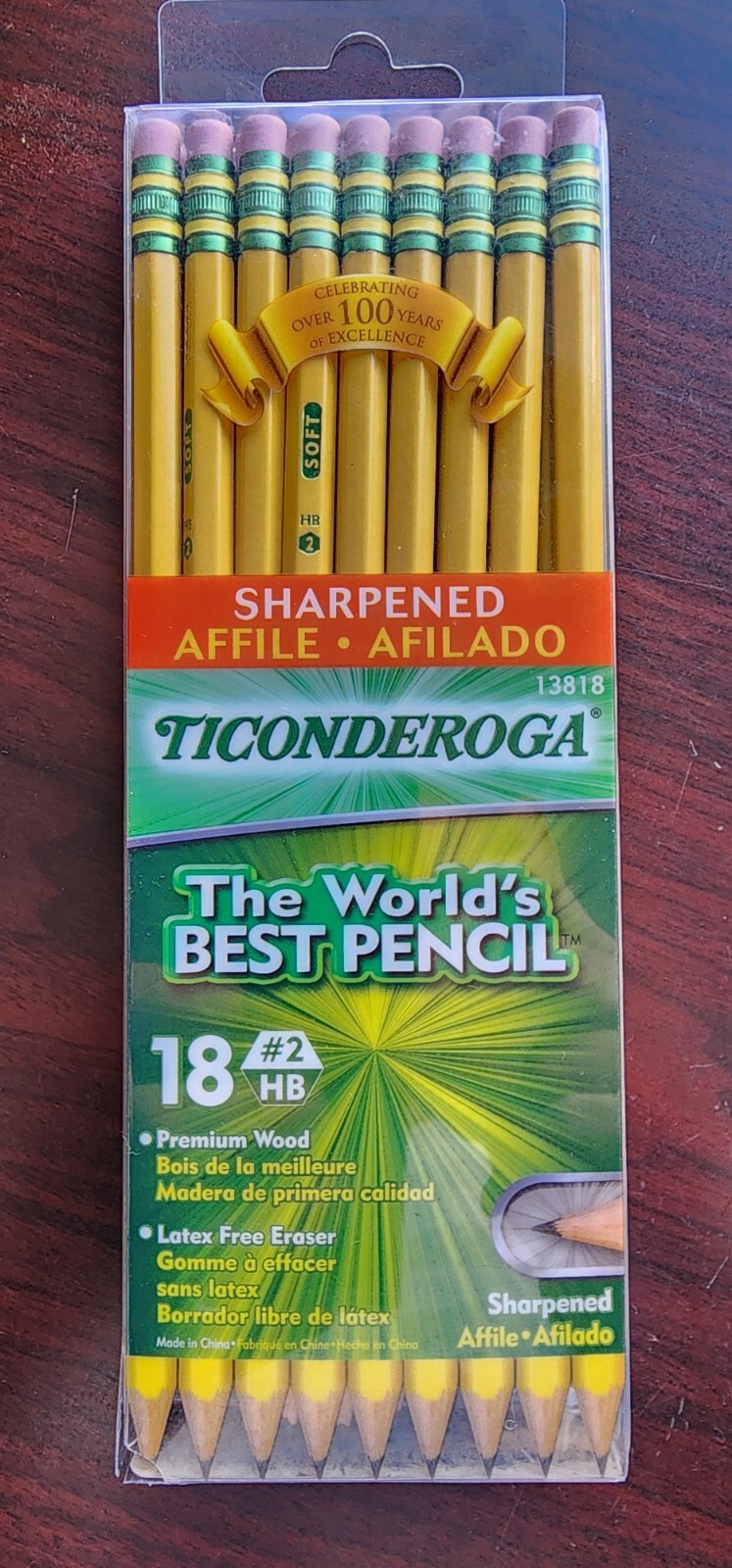 Ticonderoga Premium Wood-Cased Pencils for Smooth Writing and Drawing, Pre-Sharpened, #2 HB Graphite Core, 12-Pack.-image