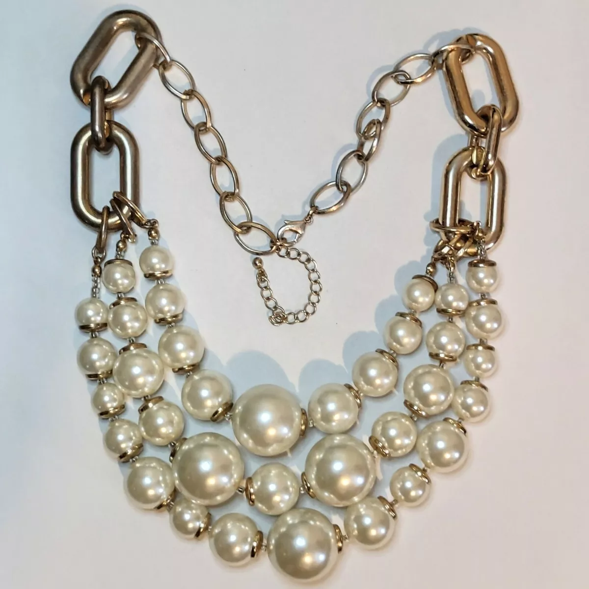 Chunky faux cheap pearl necklace