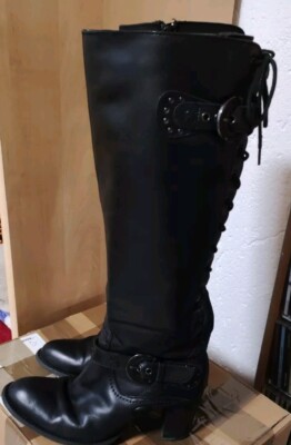 Damen Stiefel Gr. 37 Schwarz Winterstiefel gefüttert Dockers