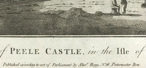 Isola di Man Peel Castle San Patrizio Isola Popolo sulla spiaggia 1795 veduta originale - Foto 4 di 4