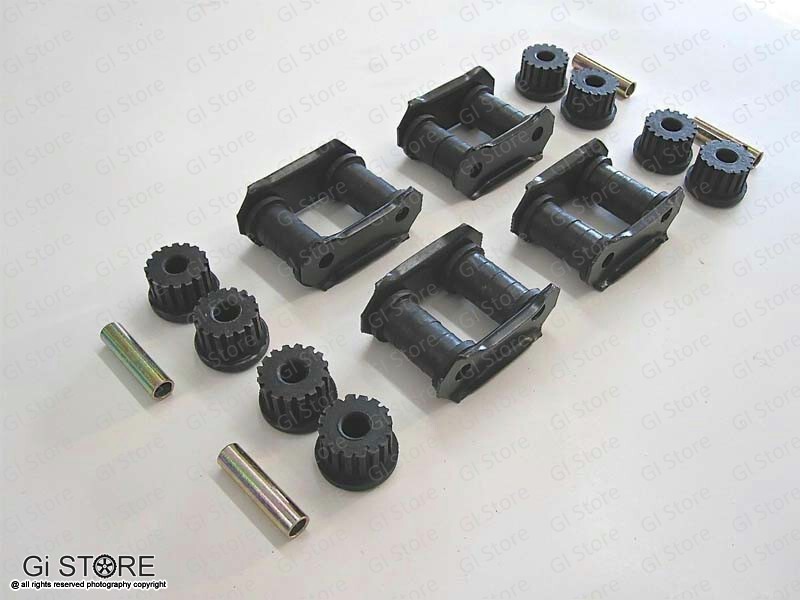 COMPLETE SET - LEAF SPRING SHACKLES & BUSHINGS (OEM