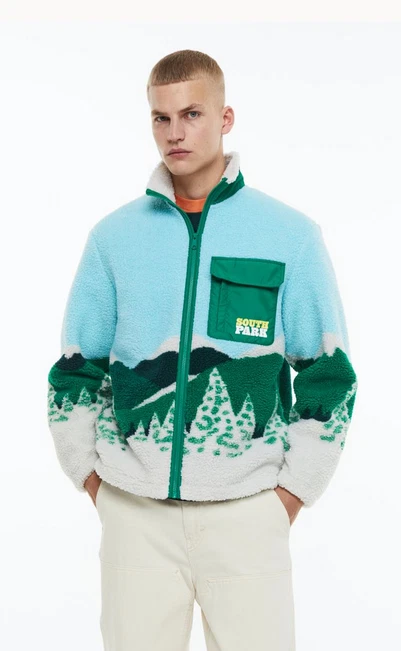 H&M Limited Edition Green/South Park Relaxed Teddy Fleece