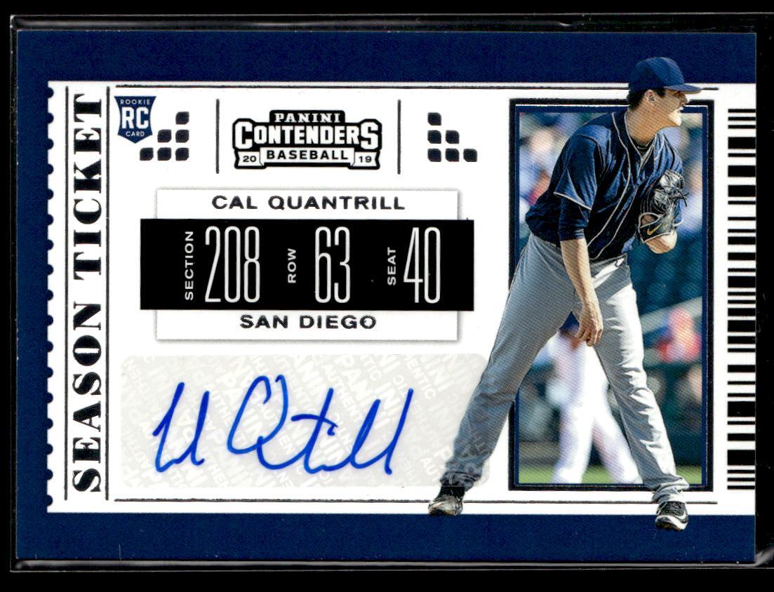 2019 Panini Chronicles #16 Cal Quantrill Contenders Season Ticket Autographs HS