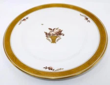 Royal Copenhagen Golden Basket Peach Flower Gold Encrusted Dinner Plate, 9 3/4"