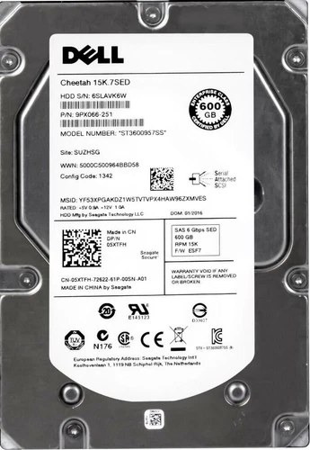 Compatible DELL 5XTFH 05XTFH ST3600957SS 600GB 15000U/min 16MB SAS-2 3.5" HDD - Picture 1 of 3
