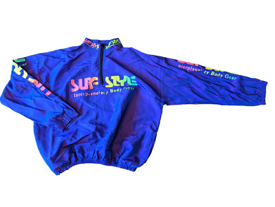 Vintage Veninis Sportswear Windbreaker Herren Large blau Surf Style Shell Jacke