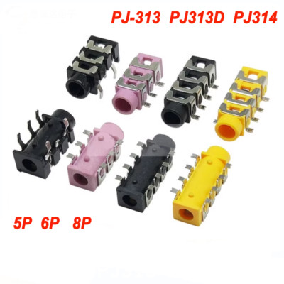 3.5mm Female Stereo Chassis Socket Solder Connections Audio PJ-313 PJ313D PJ314