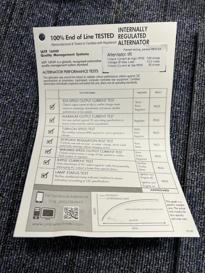 ALTERNADOR REMAN PARA CHEVROLET G10 GMC C1500 P3500 K1500 G3500 YUKON 200A 8165-7 Foto 2 de 4