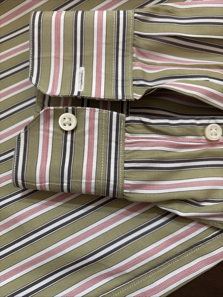 HOLLAND & SHERRY of London Camisa Personalizada Para Hombre Talla XL Vestido a Rayas Foto 3 de 4