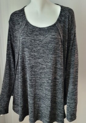 Easel Gray Sz. L Womans Oversized Top Brand New Comfortable