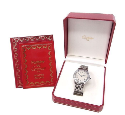 Cartier Panthere Cougar Quartz Date White Dial Watch Kzk Cartier Cougar Panthere 33mm Women main image 2