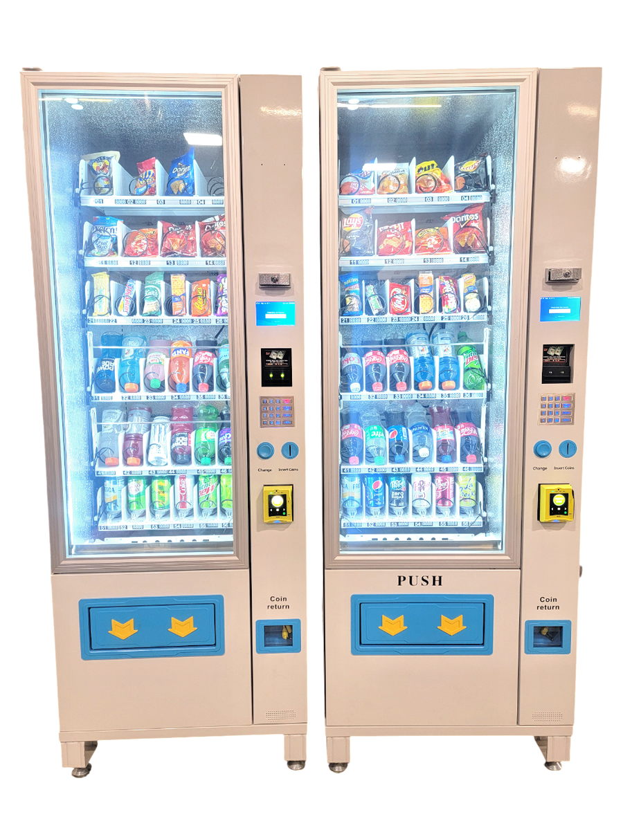2 BRAND NEWCOMBO VENDING MACHINE WITH CREDIT CARD READER NAYAX TVC
