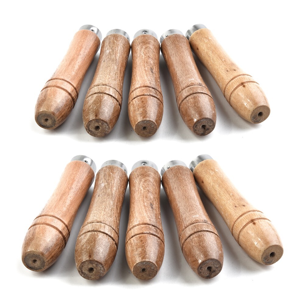File Tool Wood File Handles Metal Collar Strong Wood Wooden Hand Drills