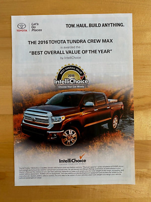 2016 Print Ad Toyota Tundra Crew Max BEST OVERALL VALUE OF THE YEAR
