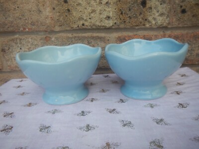 PRICE & KENSINGTON 2ER SET HELLBLAU KERAMIK EISBECHER GESCHIRR, EIS, DESSERT
