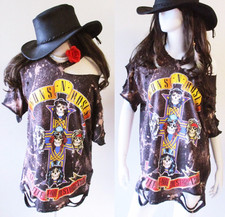 Guns N Roses bleached distressed shirt dress S-XL Appetite for Destruction