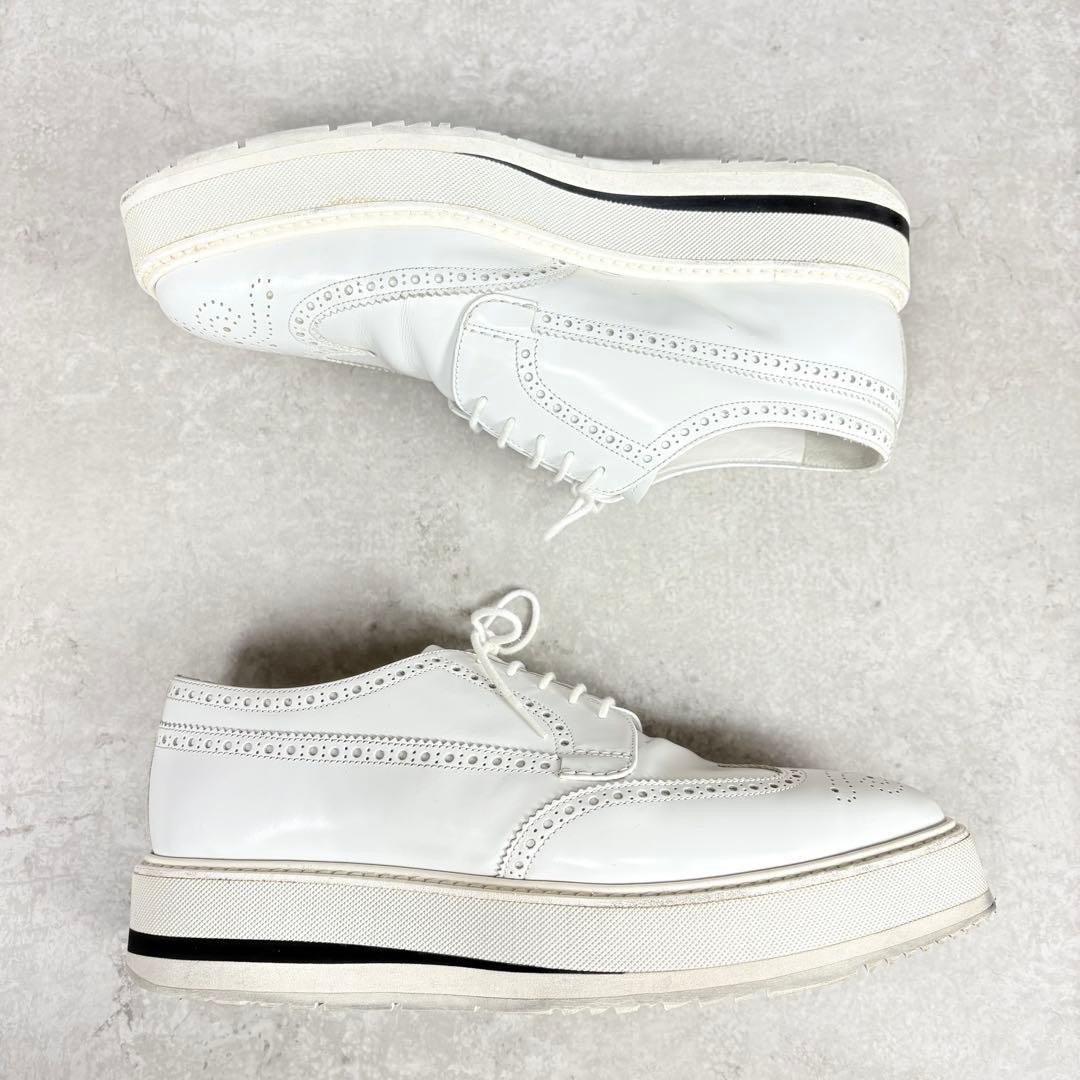 PRADA Platform Wingtip Leather Shoes, Size 7, Men's, From Japan, y9741 thumbnail 2