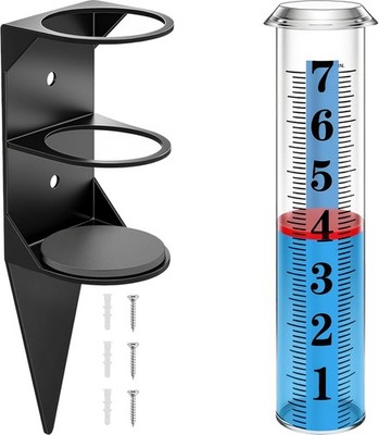 Rain Gauge Outdoor,7'' Gauges Outdoors Best Rated with Metal rain gauge 