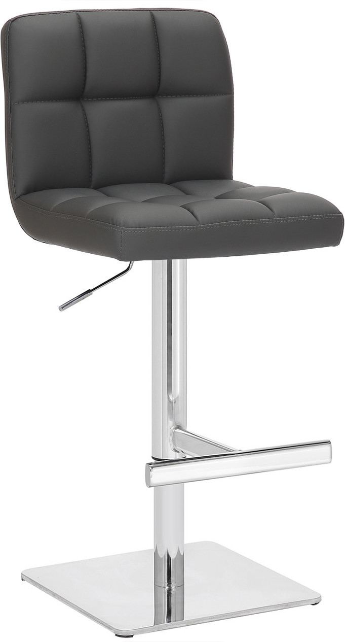 Rackhams Grey Allegro Deluxe Kitchen And Breakfast Bar Stool, Adjustable Swivel Gas Lift, Charcoal - Image 2