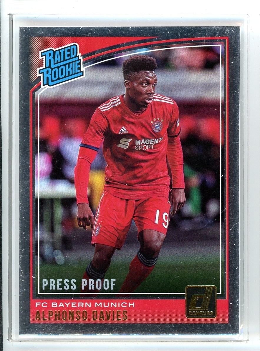 2018-19 Donruss #176 Alphonso Davies RC Rookie Silver Press Proof (DC)