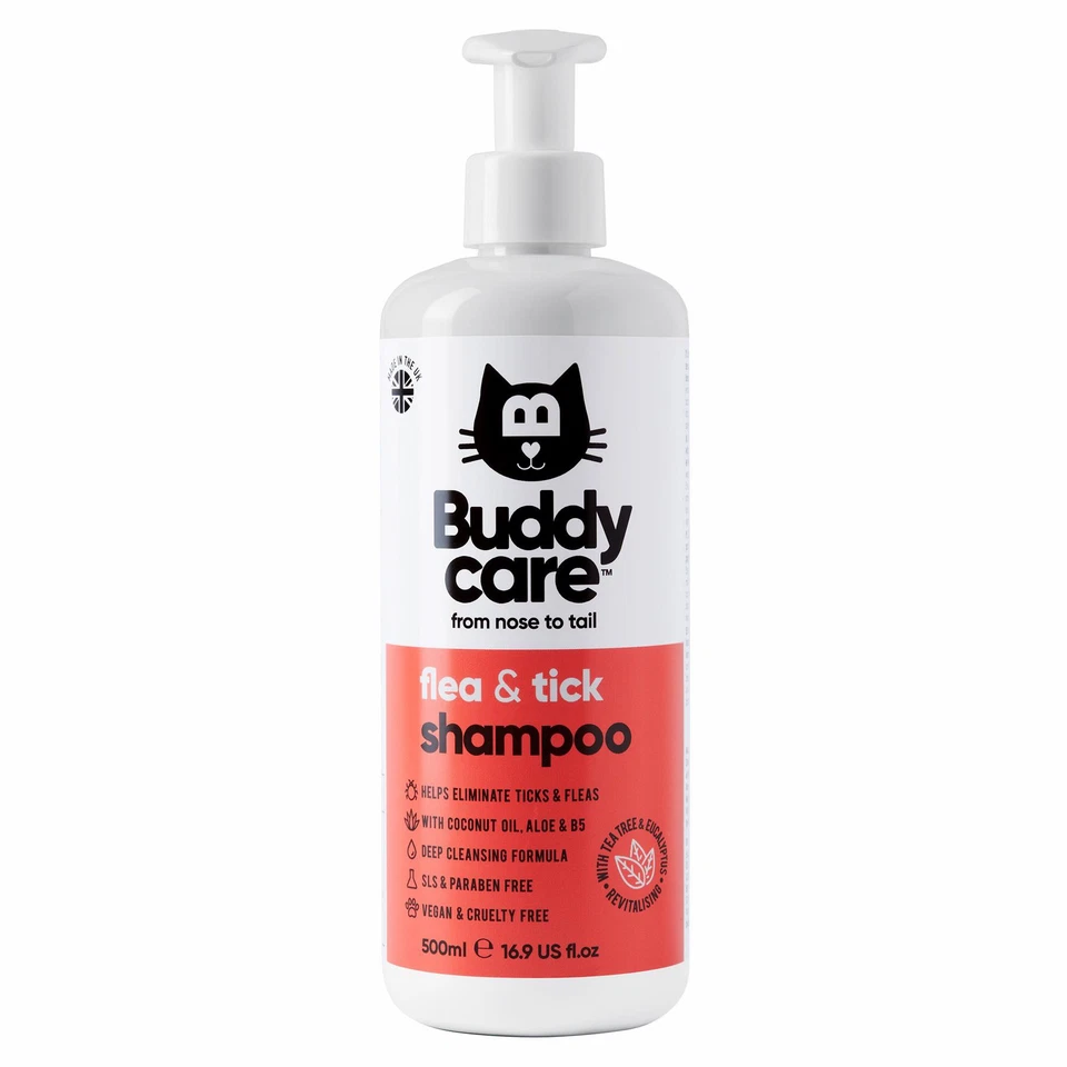 Buddycare Flea & Tick Cat Shampoo - Eliminates Fleas, Ticks & Mites  - Image 3 of 4