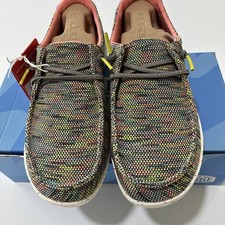Womans Hey Dude Wendy Sox Slip On Shoes Size 7 Peacock Pink New In Box
