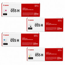 Genuine OEM Canon 055H High Yield Toner Set Black Cyan Magenta Yellow New