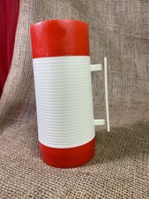 Vintage Hy-Lo Thermos Bottle Red Cream Wide Mouth Pint by Aladdin made in USA