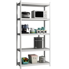 5 Tier Metal Storage Shelves Adjustable Garage Shelving, Heavy Duty Industria...