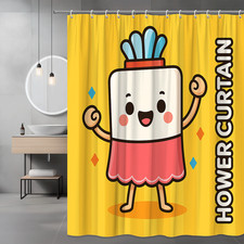 Cute Cartoon Shower Curtain for Kids Bathroom Decor