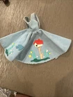 Barbie Mattel #7 Vintage Blue Corduroy Pinafore Dress Bird House Blue Felt