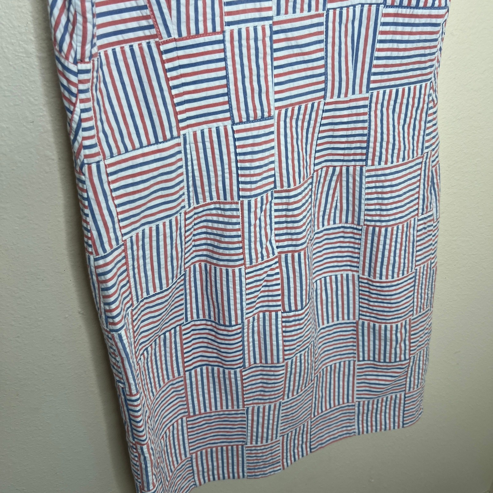 Talbots Red Blue Seersucker Patchwork Sleeveless … - image 7