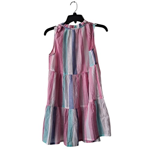 NWT Crewcuts J. Crew Beach Dress Striped Metallic Regal Rose Gold Girls Size L - Picture 2 of 8