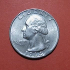 1964 D Washington Quarter Mint Error - Doubled Clipped Planchet