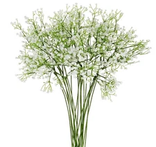EZFLOWERY 12 Pcs Artificial Baby Breath Flowers, Gypsophila Real Touch, White