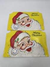 Vintage 12.5  Classic Santa Header Card Christmas Decoration Cardboard Winter