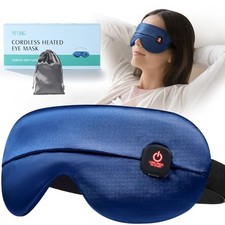 Cordless Heated Eye Mask for Dry Eyes, Warm Eye Compress for Stye, Blue