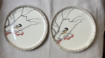Set of 2 Global Design Connections Chickadee Kate Williams 7.75 inch Plate