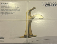 Kohler Sundae Bathroom Sink Faucet Vibrant Brushed Modern Brass ADA Lever