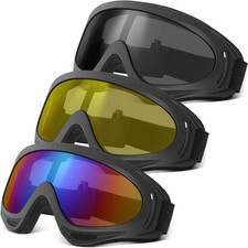 Dirt Bike ATV Motorcycle Goggles Impact-Resistant PC Lenses Adjustable Strap Men