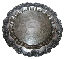 1927 SMITHTOWN HORSE SHOW Award Plaque Sign SADDLE HORSE BARBOUR Silver Plate