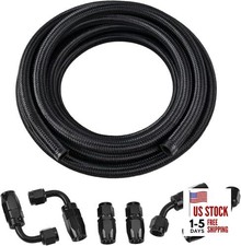  6AN Fuel Line Kit,AN6 Braided Nylon Fuel Hose CPE 10FT 6AN 10FT Black