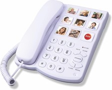 Telpal Big Button Phone with Speaker for Seniors, Corded Amplified Phone, Landli