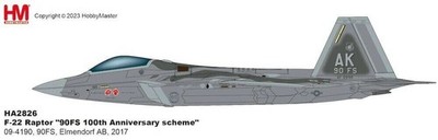 Hobbymaster 1:72 HA2826 F22A Raptor USAF, ''90th FS 100th Anniv. Scheme'' 09-4190,