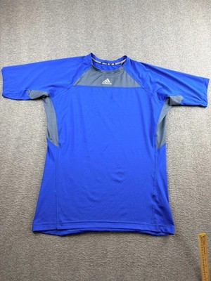 Adidas Blue Performance Training Tee Men's XXL Mesh Workout Gym Running Shirt