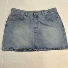 Ralph Lauren Polo Jeans Co Vintage Y2K Denim Mini Skirt 2000s 90s Jean Size 14