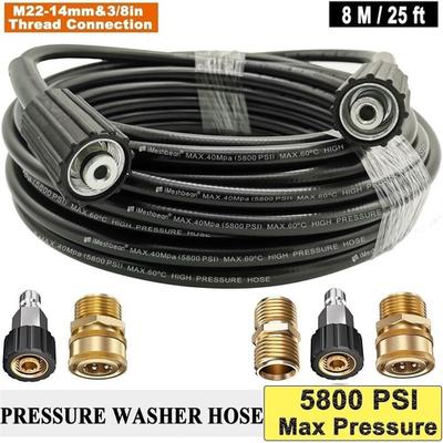 #ad 25FT 5800PSI Replacement High Pressure Power Washer Hose M22 3 8quot; Quick Connect $25.98
