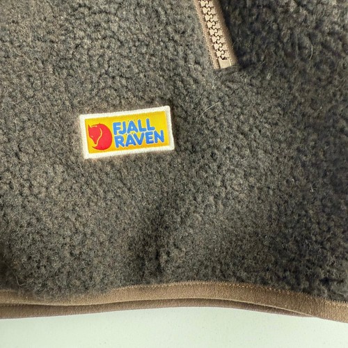 Fjallraven EUC Vardag Full Zip Deep Pile Wind Resistant Brown Fleece Jacket S - Picture 4 of 11