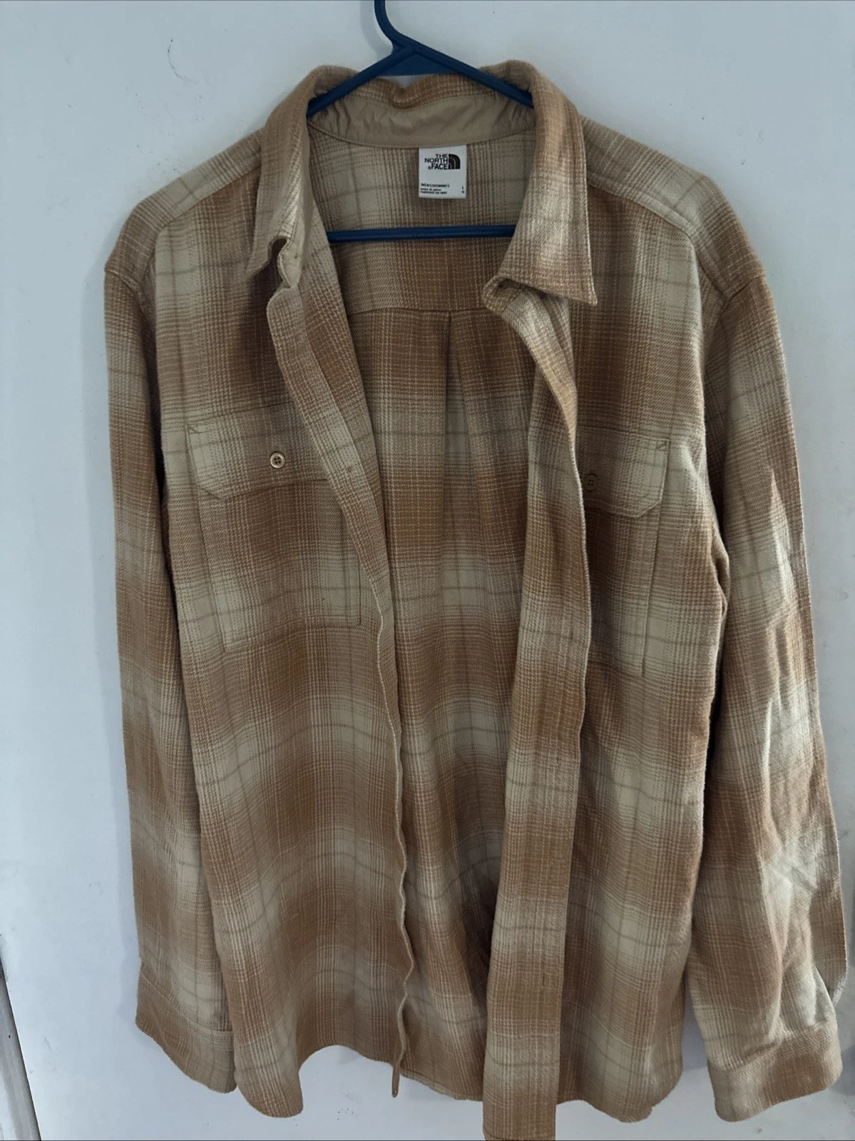 The North Face Shirt Mens Large Flannel Plaid Arroyo Brown Button Up Outdoors